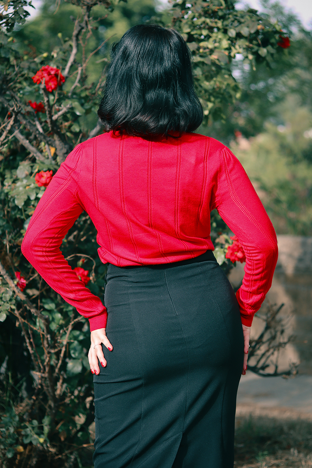 Shelly Knitted Top In Red